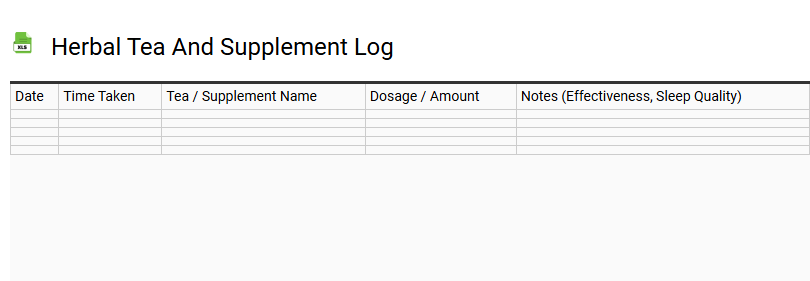 Herbal Tea and Supplement Log