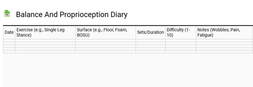 Balance and Proprioception Diary