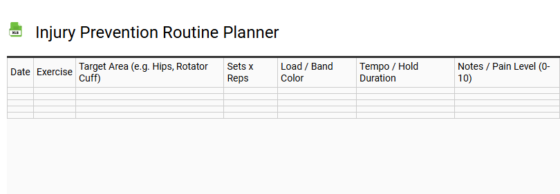 Injury Prevention Routine Planner