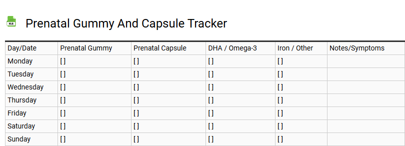 Prenatal Gummy and Capsule Tracker