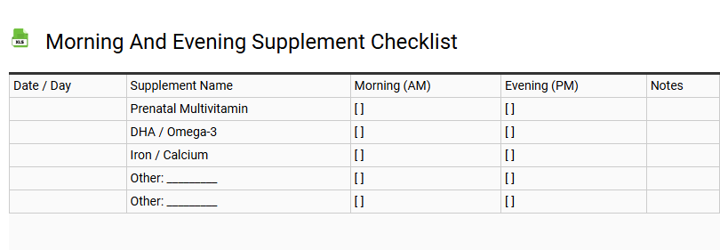 Morning and Evening Supplement Checklist