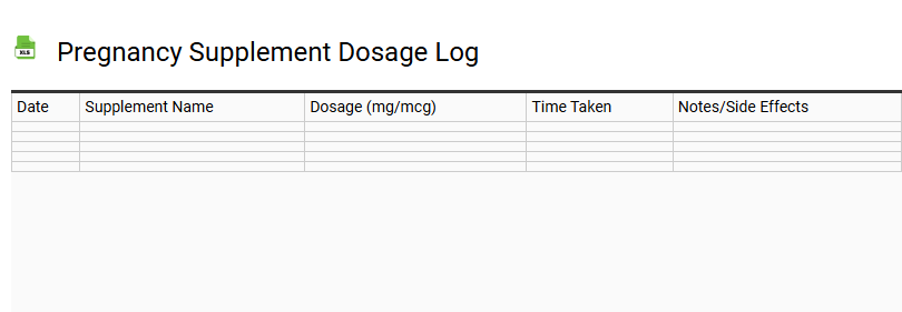 Pregnancy Supplement Dosage Log