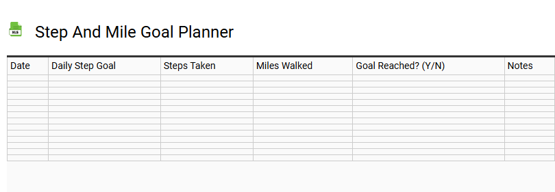 Step and Mile Goal Planner