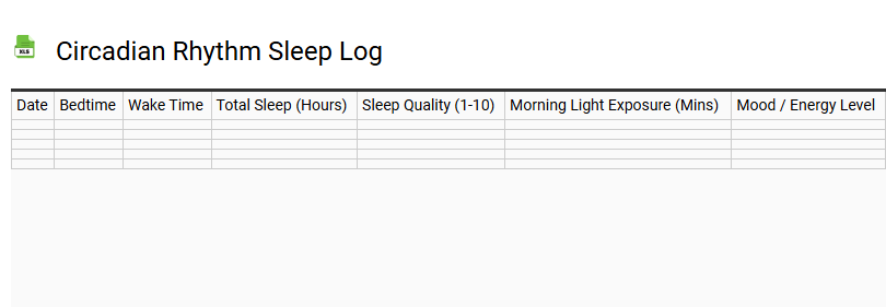 Circadian Rhythm Sleep Log