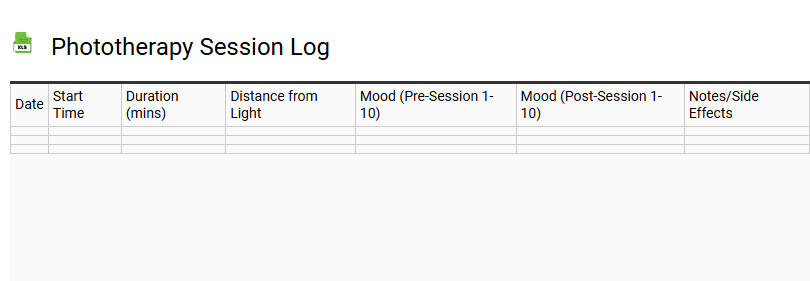Phototherapy Session Log