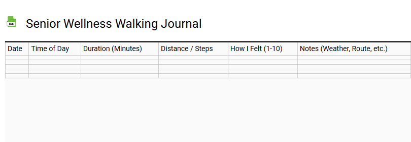 Senior Wellness Walking Journal