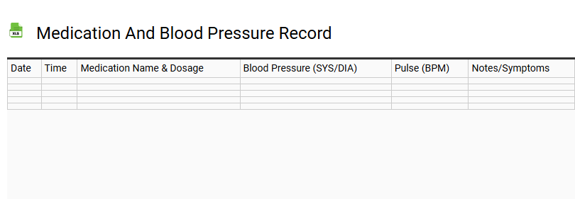 Medication and Blood Pressure Record