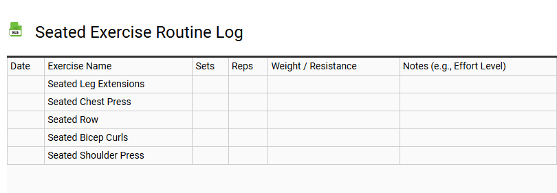 Seated Exercise Routine Log