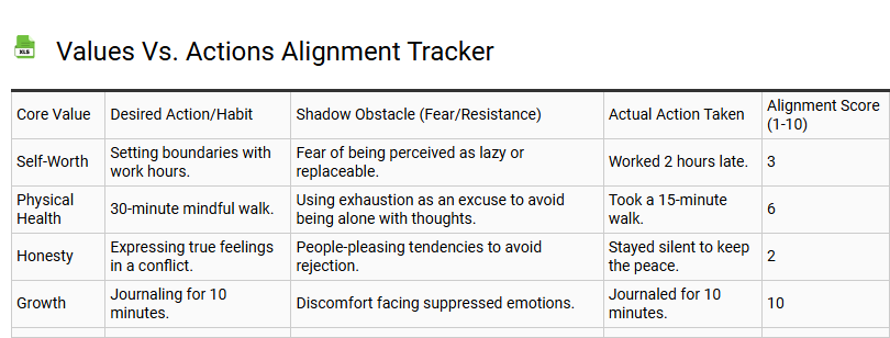 Values vs. Actions Alignment Tracker