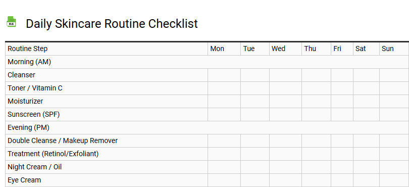 Daily Skincare Routine Checklist