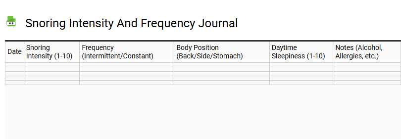 Snoring Intensity and Frequency Journal