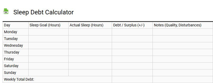 Sleep Debt Calculator