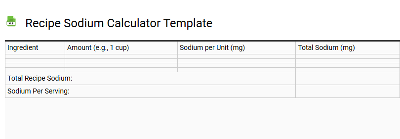 Recipe Sodium Calculator Template