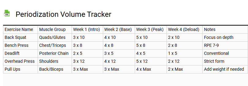 Periodization Volume Tracker