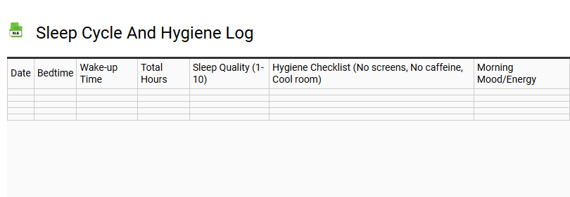 Sleep Cycle and Hygiene Log