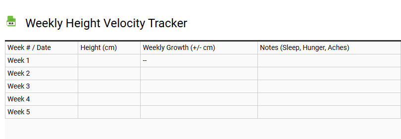 Weekly Height Velocity Tracker