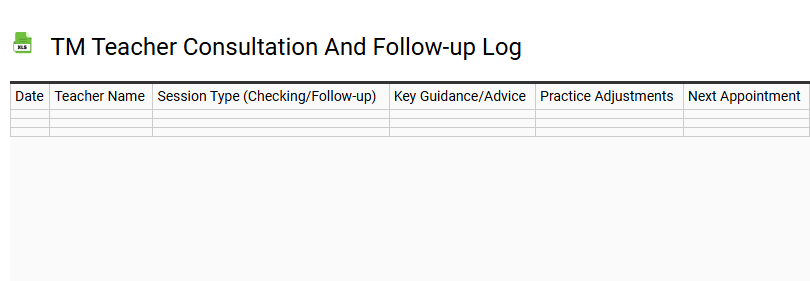 TM Teacher Consultation and Follow-up Log