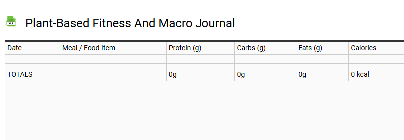 Plant-Based Fitness and Macro Journal