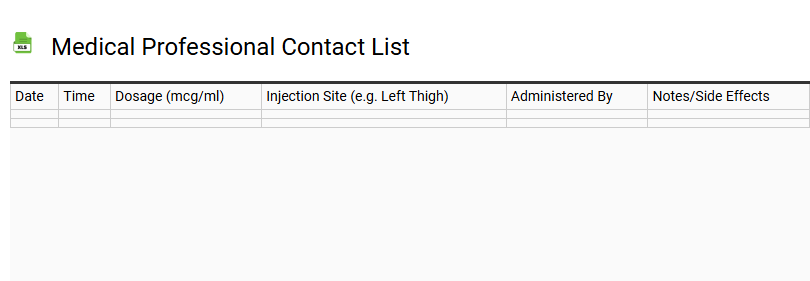 Medical Professional Contact List