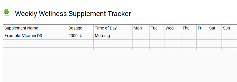 Weekly Wellness Supplement Tracker