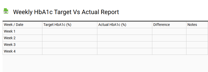 Weekly HbA1c Target vs Actual Report