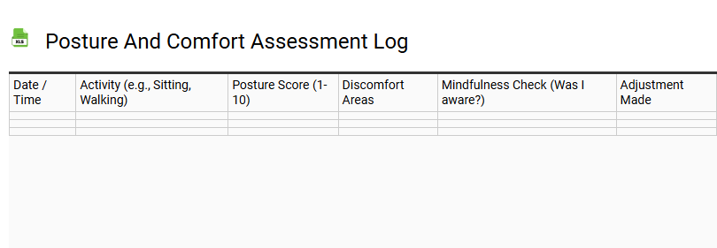 Posture and Comfort Assessment Log