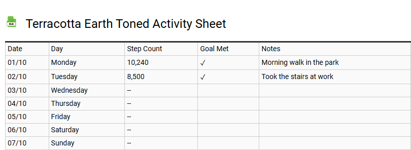 Terracotta Earth Toned Activity Sheet