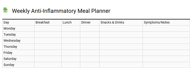 Weekly Anti-Inflammatory Meal Planner