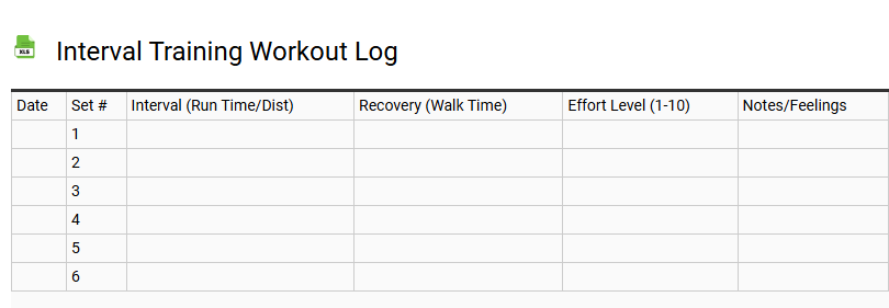 Interval Training Workout Log