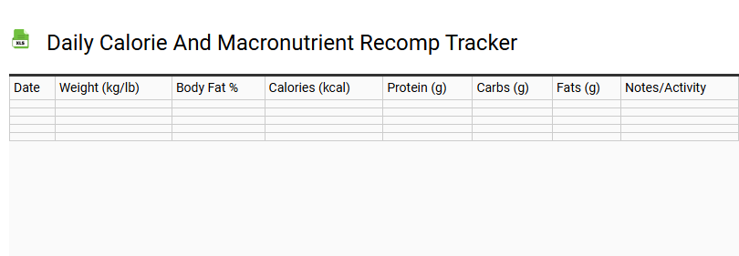 Daily Calorie and Macronutrient Recomp Tracker