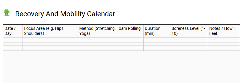 Recovery and Mobility Calendar
