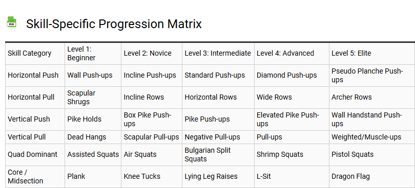 Skill-Specific Progression Matrix