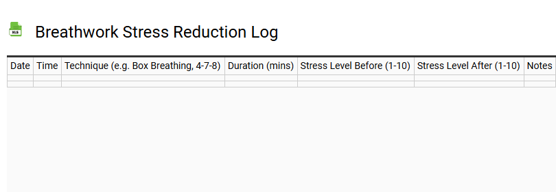 Breathwork Stress Reduction Log