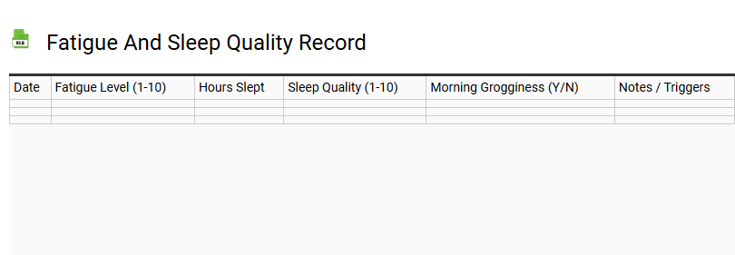 Fatigue and Sleep Quality Record