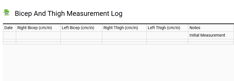 Bicep and Thigh Measurement Log