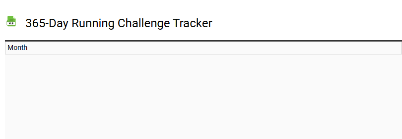 365-Day Running Challenge Tracker