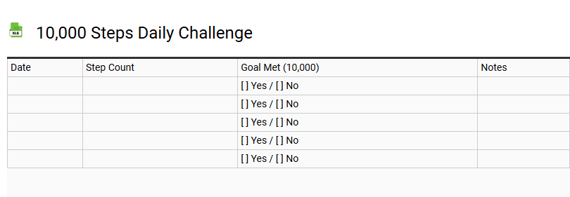 10,000 Steps Daily Challenge