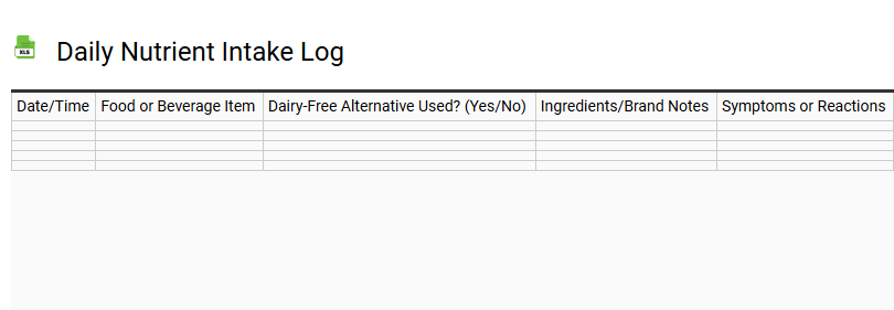 Daily Nutrient Intake Log