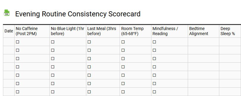 Evening Routine Consistency Scorecard
