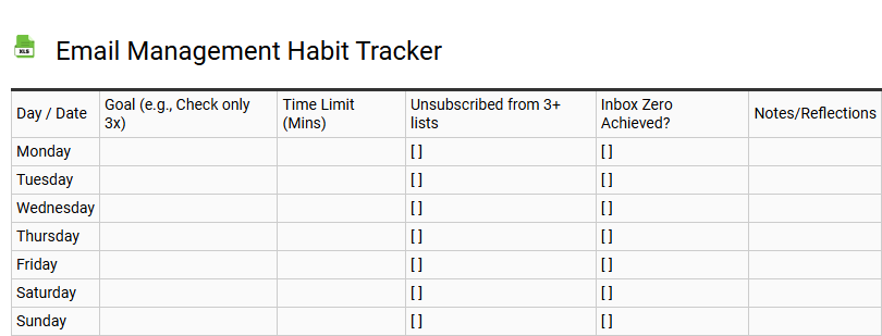 Email Management Habit Tracker
