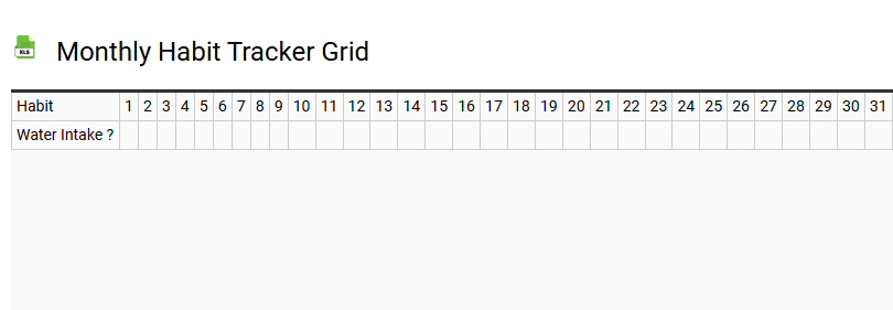 Monthly Habit Tracker Grid