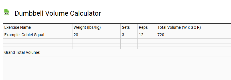 Dumbbell Volume Calculator