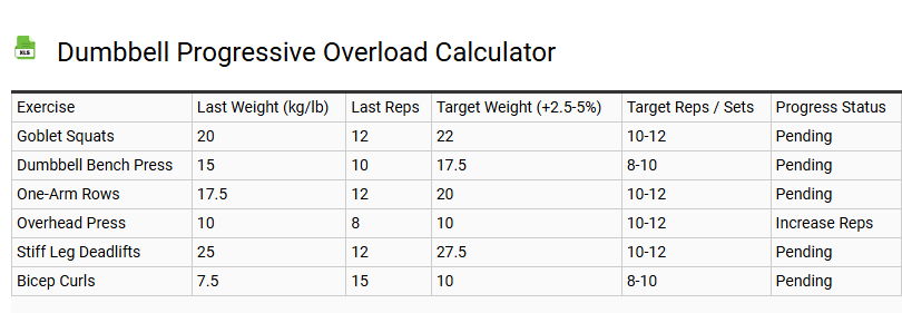 Dumbbell Progressive Overload Calculator