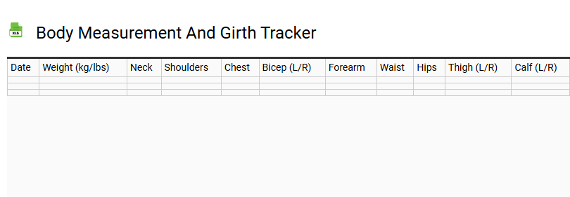 Body Measurement and Girth Tracker