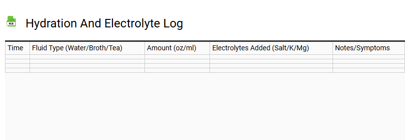 Hydration and Electrolyte Log