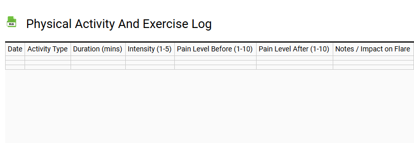 Physical Activity and Exercise Log