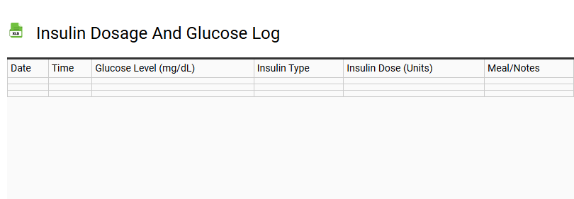 Insulin Dosage and Glucose Log