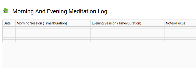 Morning and Evening Meditation Log