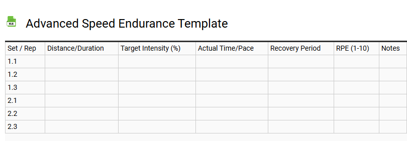 Advanced Speed Endurance Template