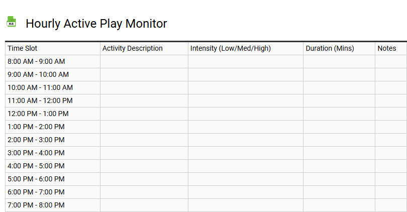 Hourly Active Play Monitor